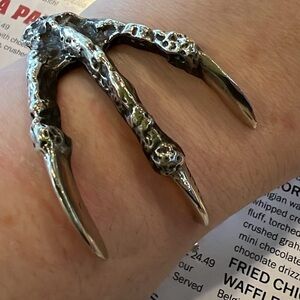 Sterling silver claw talon cuff bracelet